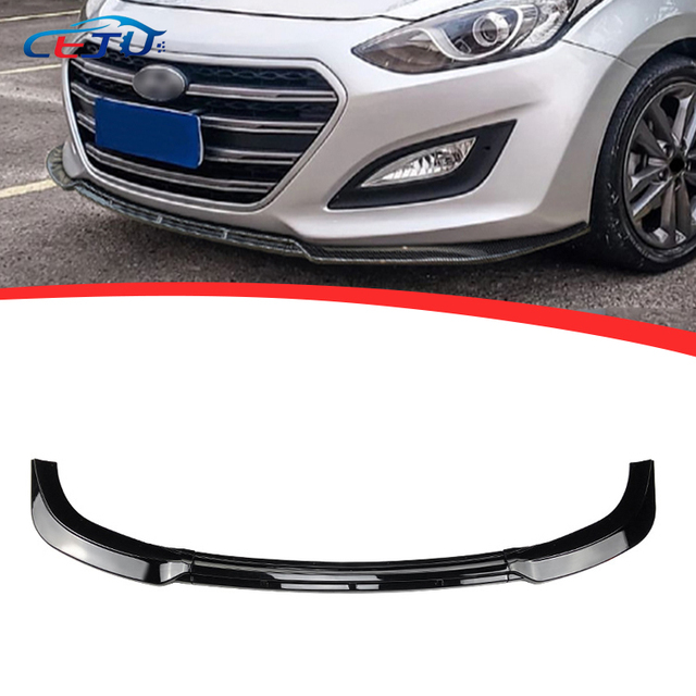 Gloss Black ABS Carbon Fiber Look Car Kits Front Bumper Spoiler Chin Lip Splitter for Hyundai I30 Tourer Elantra GT GD 2012-2016