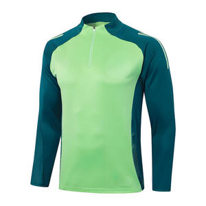 2425 Formexico đội tuyển quốc gia màu xanh lá cây nửa dây kéo dài tay áo thể thao dành cho người lớn Bộ đồ bóng đá phù hợp với đào tạo phù hợp với - Product Image 3