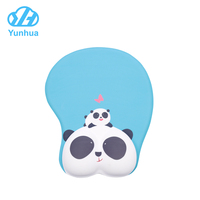 Tapis de souris 3D mignon avec repose-poignet en silicone souple, soulage la fatigue du poignet, antidérapant, pour le bureau, les jeux, PC portable