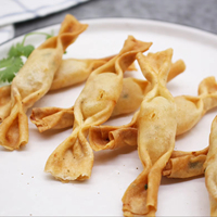 Rouleau de printemps au toffee de crevettes - Garniture 100% crevettes entières, apéritif torsadé à la main en forme de bonbon, dim sum de fruits de mer surgelés pour la restauration