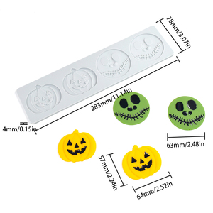 Tapete de Silicona con Diseño de Calabaza de 4 Cavidades para Halloween, Tapete para Hornear Pasteles, Galletas, Chocolate y Decoración de Pasteles - Product Image 5