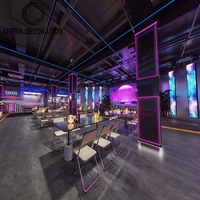 Vente en gros de bar cool discothèque KTV LED table cube en bois massif narguilé meubles de salon ensemble de boîte de nuit