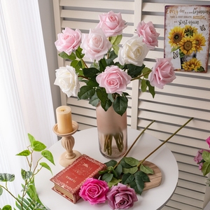 MW59995 Fleurs artificielles Real Touch Roses longues tiges Rose pour la décoration de la maison de la fête de mariage - Product Image 2