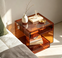 Table de chevet en acrylique personnalisable de toutes les couleurs, lampe LED rechargeable, 1 tiroir, design moderne, mobilier de chambre écologique, hôpital