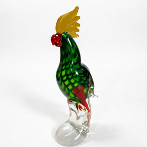 Figurine de coq jaune en verre soufflé à la main, décoration artisanale, ornement, petit cadeau d'art fait main - Product Image 5
