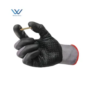 ナイロン通気性ガーデニング作業安全手袋を編む15ゲージPVCドット