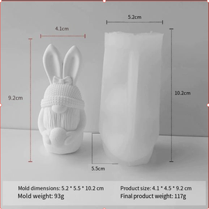 Moule en silicone 3D pour bougie en forme d'œuf <span class=keywords><strong>de</strong></span> Pâques <span class=keywords><strong>et</strong></span> <span class=keywords><strong>de</strong></span> lapin, blanc, pour <span class=keywords><strong>bricolage</strong></span>, gnome, nain, bougie parfumée, ornement en plâtre - Product Image 3