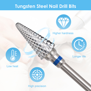 Yaqin High Quality 3/32\&quot; Cone <strong>Carbide</strong> Nail Drill <strong>Bit</strong> Manicure Rotary Burr Milling Cutter For Soft Gel Polish And Nails Removal - Product Image 2