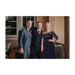 <span class=keywords><strong>Vestido</strong></span> de noche de gasa con encaje de lentejuelas de un hombro para mujer, <span class=keywords><strong>vestido</strong></span> largo Formal para invitados de <span class=keywords><strong>boda</strong></span> para madre de la novia con abertura - Product Image 4