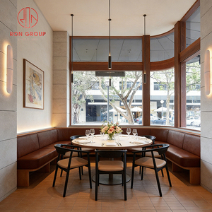 Juego <span class=keywords><strong>de</strong></span> Muebles <span class=keywords><strong>de</strong></span> Estilo Moderno <span class=keywords><strong>de</strong></span> Mediados <span class=keywords><strong>de</strong></span> Siglo con Base <span class=keywords><strong>de</strong></span> Madera, Asientos <span class=keywords><strong>de</strong></span> Cuero, Mesa <span class=keywords><strong>de</strong></span> Madera, Silla <span class=keywords><strong>de</strong></span> Tela con Patas <span class=keywords><strong>de</strong></span> Metal <span class=keywords><strong>para</strong></span> Hotel, Restaurante, Cafetería - Product Image 1