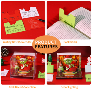Bloc-notes 3D Grinch de Noël, notes autocollantes en papier à déchirer avec modèle de personnage festif pour <span class=keywords><strong>la</strong></span> décoration de bureau et les cadeaux de vacances - Product Image 5