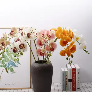 Bất Động Cảm Ứng Silk Hoa Cao Su Nhân Tạo Phong Lan Bướm Orchid Flower Trang Trí Đám Cưới Silk Flowers Đối Với Bán