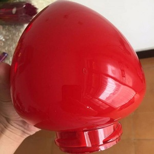 Red Cone <b>Lamp</b> <b>Shade</b> For Buddhist Altar Led Light Cover Traditional Style Easy Installation 3-4mm Glass - Product Image 2