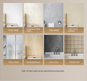 Tringle de douche antirouille sans perçage, <span class=keywords><strong>barre</strong></span> de tension métallique réglable avec poignée <span class=keywords><strong>à</strong></span> ressort <span class=keywords><strong>pour</strong></span> salle de bain - Product Image 6