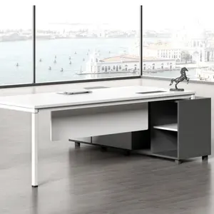Muebles comerciales de alta gama, mobiliario de oficina de diseño único y moderno, gerente General, mesa de oficina ejecutiva de madera, escritorio elegante