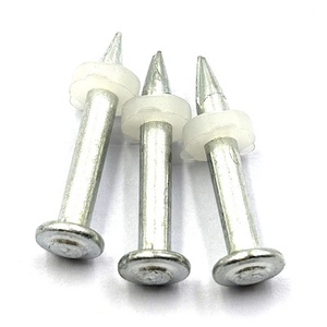 Vente en gros usine DN Clous à béton à tige lisse en acier avec rondelle en plastique blanc - Product Image 3
