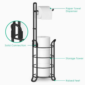 Modern Hotel Use Home Toilet Paper Holder <b>Standing</b> Wrought Iron Bathroom <b>Shelving</b> <b>Unit</b> with Eco-Friendly Design - Product Image 2