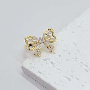 Luxury 18K Gold Plated Finger Ring Zircon Gem Vintage <b>Engagement</b> Rings for Women Jewelry Accessories - Product Image 4