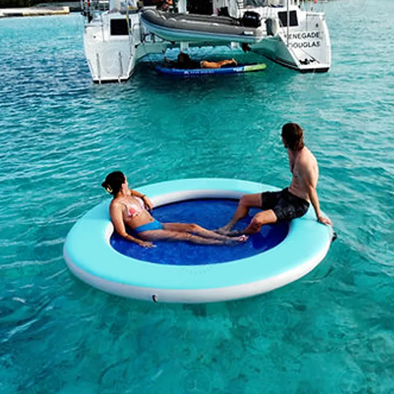 10ft परिपत्र मेष केंद्र सर्वोत्तम रेटेड अस्थायी पानी के साथ झूला चटाई Inflatable Rafts के साथ Inflatable पानी झूला