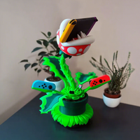 Planta Piranha para Base de Carga de TV con Adaptador con Cable de Plástico, Función de Juego, Diseño Impreso en 3D en Caja
