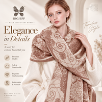 Châle Artistique Constellation pour Femme, Écharpe en Fausse Cachemire, Motif Floral Dentelle Ligne Étoilée, Doux, Confortable, Élégant, Luxueux