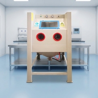 Cabine de sablage à eau de type personnalisé, machine de sablage humide en acier fermée pour le polissage des surfaces métalliques, vente en gros