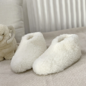 Custom Women Winter Warm House Ankle Convenient Bedroom Floor Indoor Natural Lamb Real <strong>Wool</strong> <strong>Slippers</strong> <strong>Boots</strong> - Product Image 3