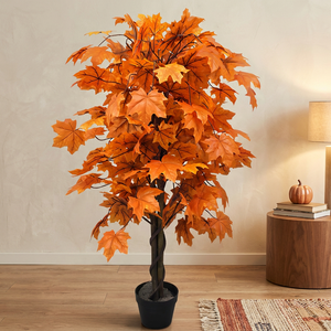 <span class=keywords><strong>Albero</strong></span> di Acero Artificiale da 1,2 m con Foglie Autunnali Arancioni, Pianta in Vaso per Decorazioni Stagionali, Halloween e Ringraziamento - Product Image 2