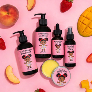 Organic Kids Hair Care Set Shampoo Body Wash Detangling Conditioner Hair Growth Oil <b>Spray</b> Edge Control - Product Image 4