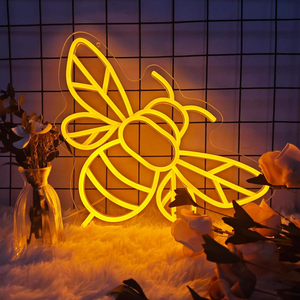 Décoration murale LED néon abeille IP65, corps de lampe en acrylique, <span class=keywords><strong>lettre</strong></span> néon pour la décoration murale de la maison, du magasin, fête d'<span class=keywords><strong>anniversaire</strong></span>, cadeau idéal pour les amis - Product Image 1