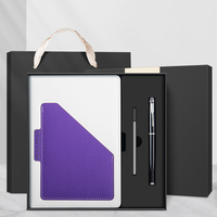 Ensemble de cadeaux d'entreprise personnalisables, carnet de notes en cuir PU relié rigide A5 avec stylo et boîte pour promotion de bureau