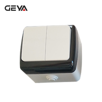 GEYA fábrica personalizada 10A 250V interruptores de pared de PC a prueba de agua estándar europeo IP54 2 Gang 1 manera para uso doméstico