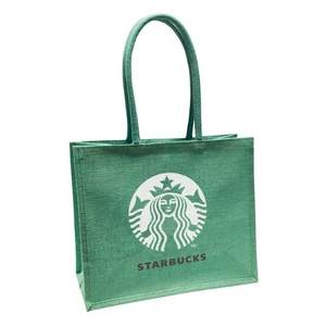 ถุงผ้าปอกระเจาพิมพ์ลายโลโก้ออกแบบได้นำกลับมาใช้ใหม่ได้สำหรับบรรจุภัณฑ์ของขวัญถุงช้อปปิ้งแบบมีเชือกผูก - Product Image 4