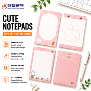 Custom Printed Cute Cartoon Kawaii Notepads Self Adhesive <b>Memo</b> <b>Pads</b> Decorative Stationery for Office School Student Holiday Gift - Product Image 1