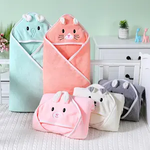 Manufacturer Towels Cheap Products Coral Fleece Baby Towel Hood New Animal Baby Hooded Towel