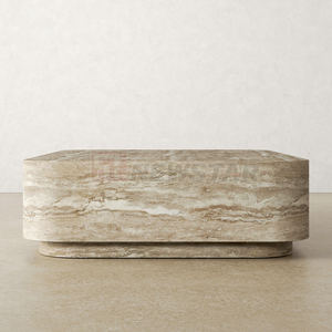 Newstar Modern Style Living Room Hotel Home Decoration Beige Stone Travertine Coffee Table <strong>Marble</strong> - Product Image 3