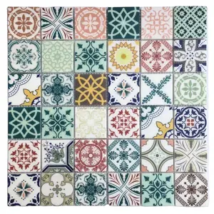 new design ink jet tile mix color stone and marble mosaic tile square for Kitchen Backsplash