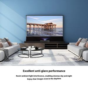 Laser TV Ultra-court projecteur de portée 16:9 Ultra-court jet Anti-éblouissement CBSP grille noire écran montant au sol 100 pouces - Product Image 2