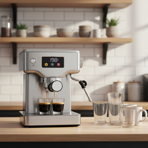 Cafetera <span class=keywords><strong>Espresso</strong></span> Semiautomática Italiana para Oficina Pequeña, 20 Bares de Presión, Carcasa de Acero Inoxidable, Extracción por Calentamiento - Product Image 6