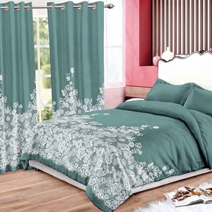 Verified Supplier Bindi 100% Polyester European American Style All-Season Insulated <strong>Matching</strong> Flower <strong>Curtains</strong> <strong>Bedding</strong> - Product Image 3