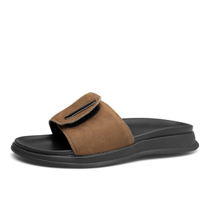 <span class=keywords><strong>Ciabatte</strong></span> <span class=keywords><strong>in</strong></span> Pelle <span class=keywords><strong>da</strong></span> <span class=keywords><strong>Uomo</strong></span>, Nuova Collezione Estiva con Velcro, Antiscivolo e Deodoranti - Product Image 5