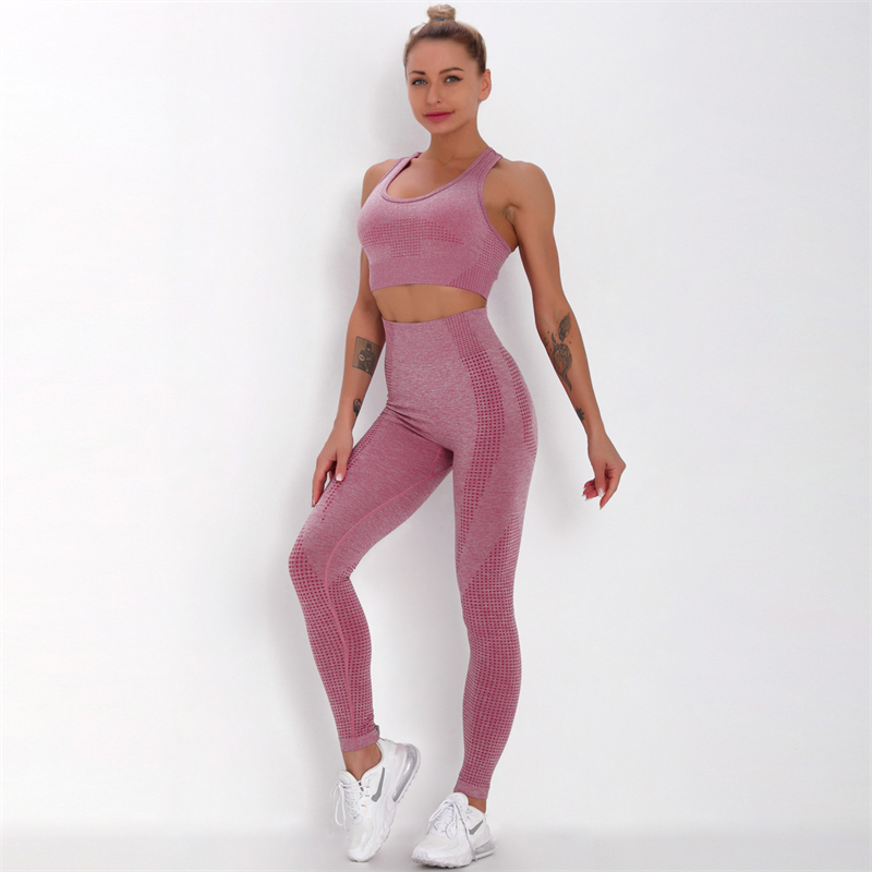 Fashion Modern Breathable Workout Clothing Women Active Wear Yoga Set 7 colors
