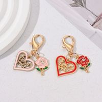 Porte-clés créatif en métal avec pendentif rose et impression UV, léger, pour la Saint-Valentin et la Fête des Mères, breloque de sac, cadeau