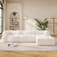 Canapé-lit modulaire convertible en L moderne, durable et pliable, avec chaise longue en mousse à mémoire de forme écologique, ensemble 2 pièces pour