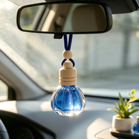 Diffuseur d'huiles essentielles transparent en forme de mini citrouille de 15 ml, flacon vide en verre pour parfum de voiture à suspendre