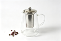 Théière conique en verre borosilicate avec infuseur en acier inoxydable 201, résistante à la chaleur, pour thé en vrac, cadeau pour la maison