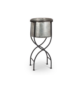 Hanging Planter <b>Basket</b> Rustic Styled Galvanised Metal Planters for Window - Product Image 4