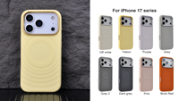 Casing HP iPhone 17 17 Pro 18 Pro Max dari Silikon Cair Anti Benturan dengan Ring Kamera Logam Desain Mewah dan Sentuhan Lembut serta Tombol Samping Logam