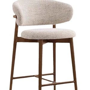 Sgabello da <span class=keywords><strong>Bar</strong></span> Moderno in Legno Massello, Sedia da Cucina in Stile Nordico Italiano, Piccola Sedia da Pranzo con Schienale, Sgabello Alto Casual per Hotel e Ristoranti - Product Image 5