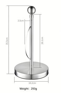 Convenient Metal <b>Standing</b> Paper <b>Towel</b> Holder with Roll-On Design for Kitchen and Bathroom Countertops - Product Image 4